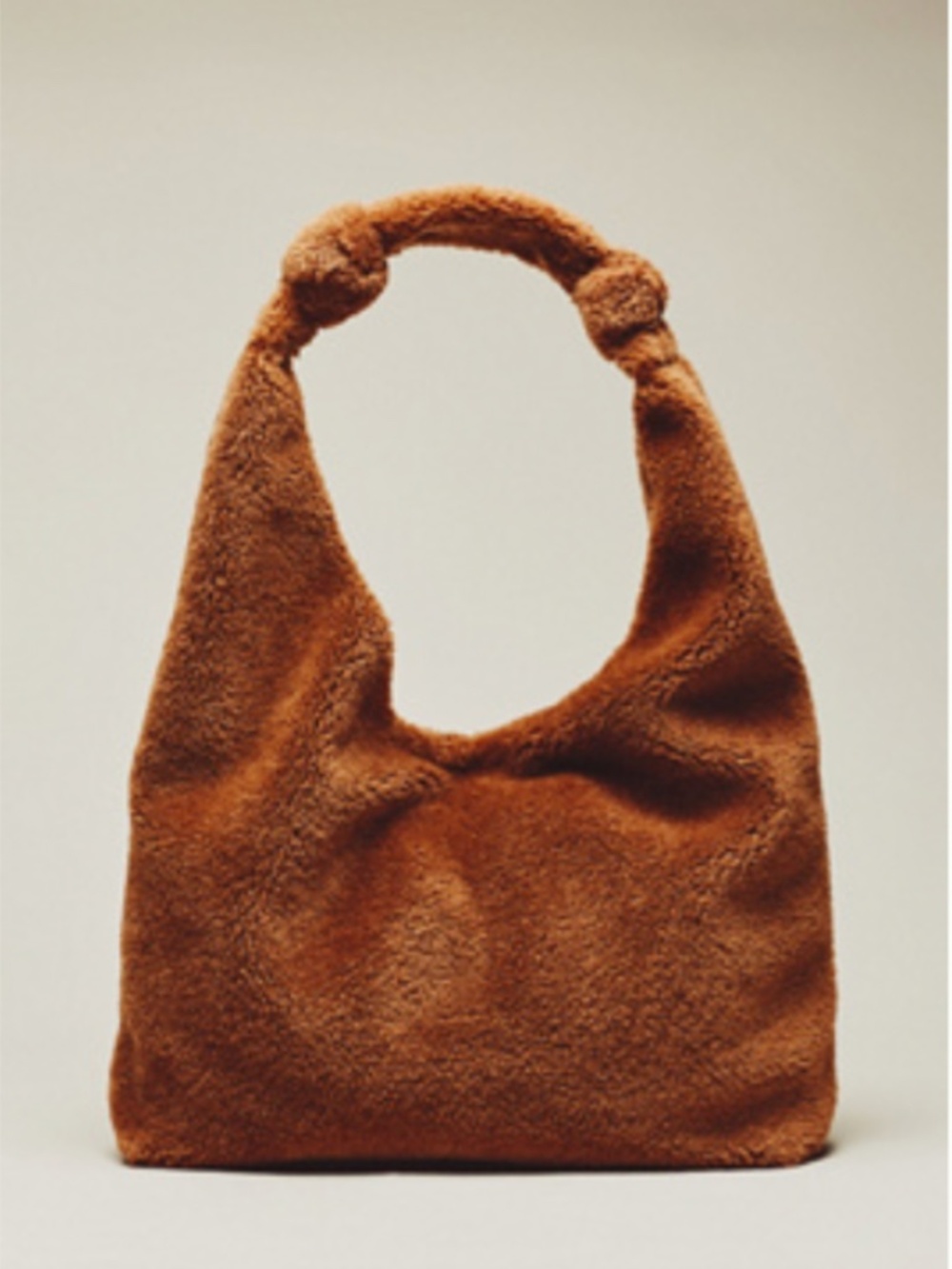 NWT Anthropologie Brown Love Knot Slouchy Bag Purse Sherpa Edition - SOLD OUT